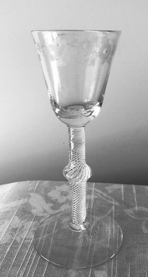 Georgian Wines, Rummers etc.. Wine glass MSAT engraved